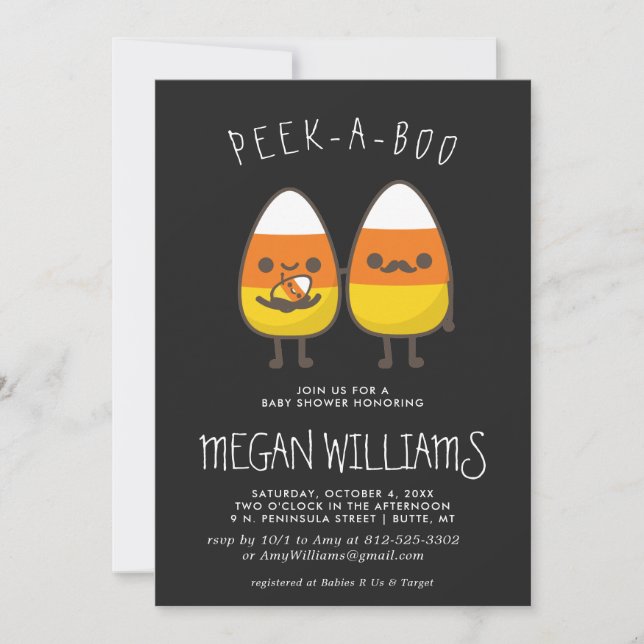 Peek-A-Boo | Candy Corn Baby Shower (Front)