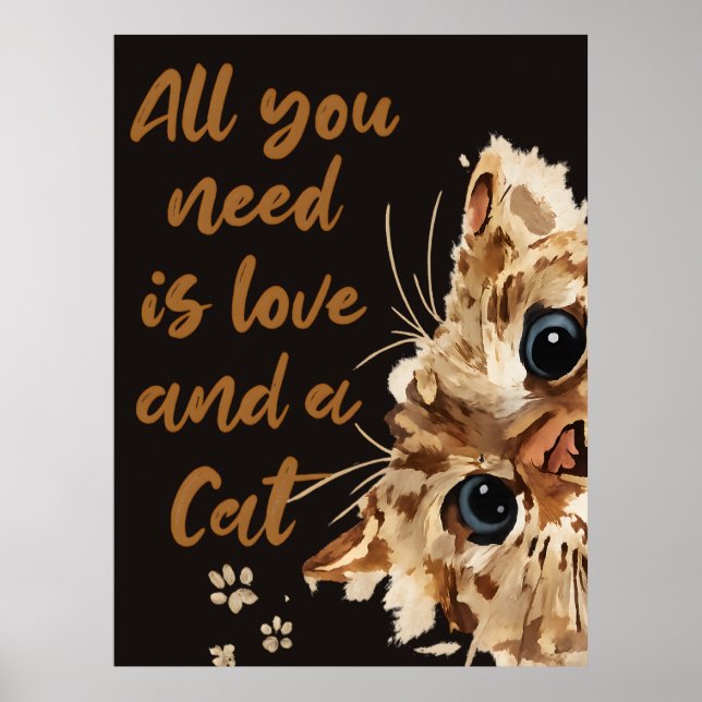  Peek-a-Boo Cat Art Print | Funny Feline Quote  (Front)