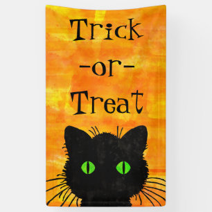 Peek-A-Boo Cute and Curious Black Cat Banner