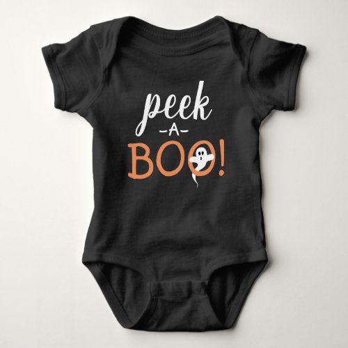 Peek a Boo Cute Spooky Ghost Funny Halloween Baby Bodysuit