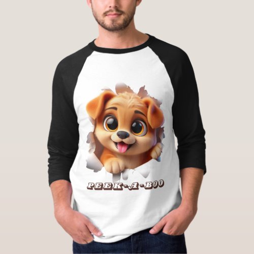 Peek_A_Boo design for pet lovers T_Shirt