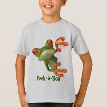 Peek-a-boo Frog T-shirt by LulusLand at Zazzle