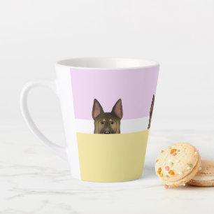 "Peek a Boo" German Shepherd Dog   Latte Mug