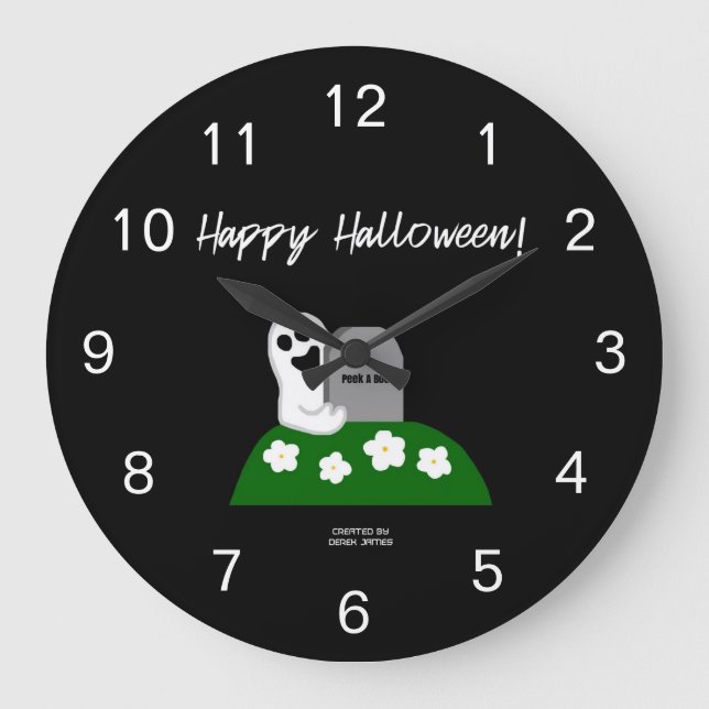 Peek A Boo Ghost Acrylic Wall Clock (Front)