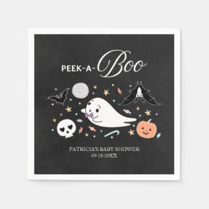 Peek-A-Boo Ghost Halloween Boy Baby Shower Napkins