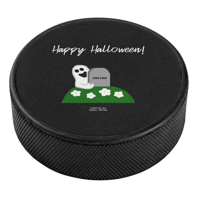 Peek A Boo Ghost Hockey Puck (3/4)