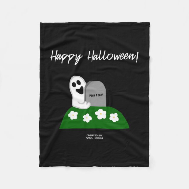 Peek A Boo Ghost Small Fleece Blanket (Front)
