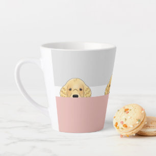 "Peek a Boo" Golden Retriever Dog   Latte Mug