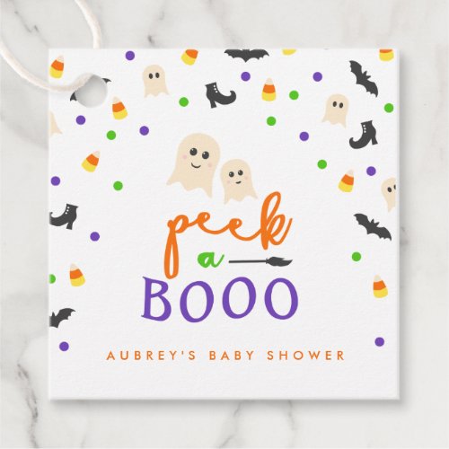 Peek a Boo Halloween Baby Shower Favor Tags