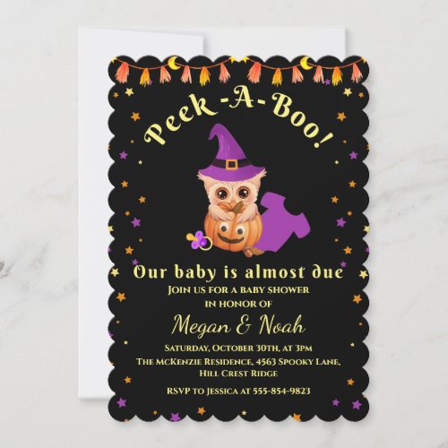 Peek_A_Boo Halloween Baby Shower Invitation