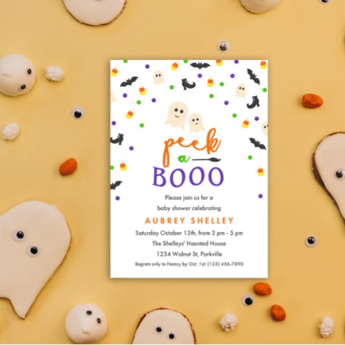 Peek a Boo Halloween Baby Shower Invitation