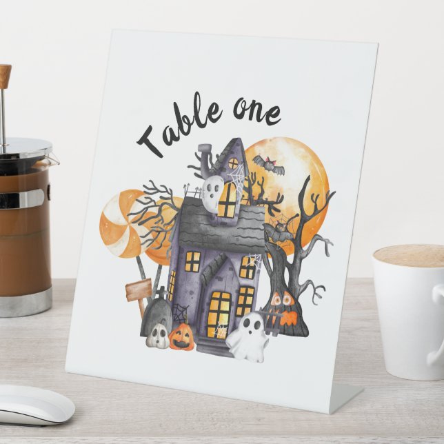 Peek a BOO Halloween Baby Shower Table Sign (In SItu)