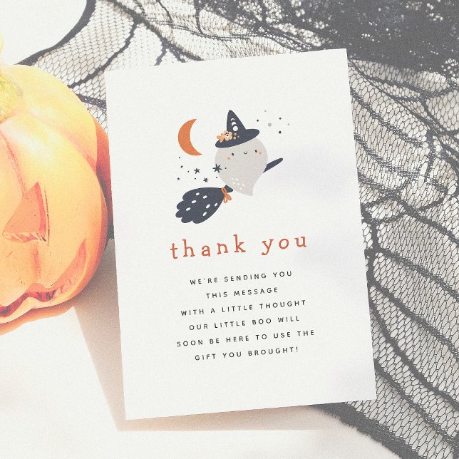 Peek A Boo Halloween Baby Shower Thank You Card (Creator Uploaded)