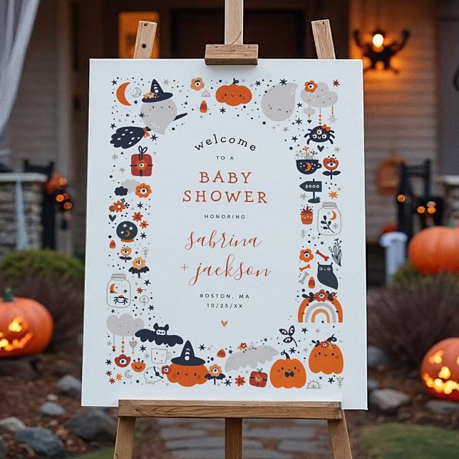 Peek A Boo Halloween Baby Shower Welcome Sign (Creator Uploaded)