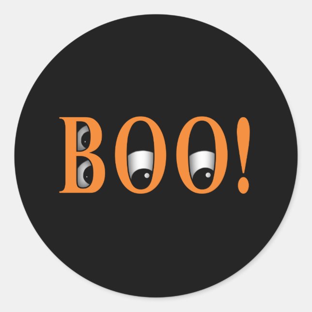 Peek a BOO! Halloween Eyes Classic Round Sticker (Front)