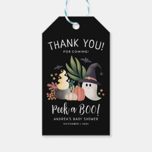 Peek a Boo Halloween Ghost Baby Shower Gift Tags