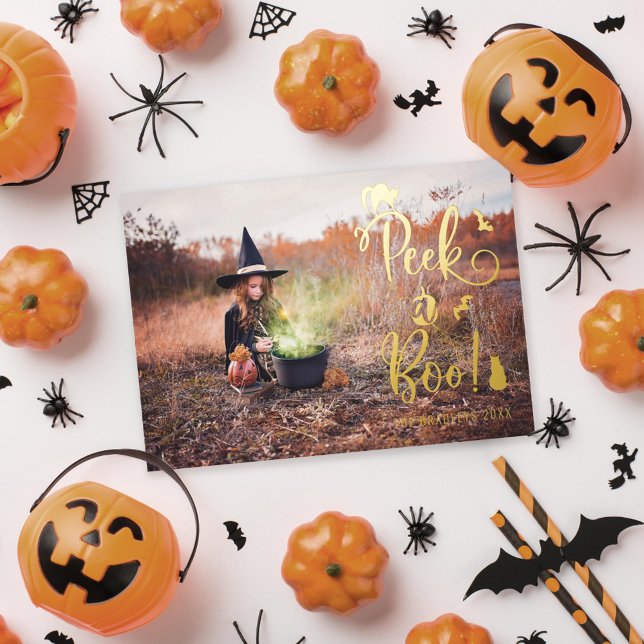 Peek a Boo Halloween Photo Foil Card (Creator Uploaded)