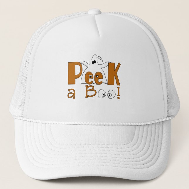 Peek A Boo Halloween T-shirts and Gifts Trucker Hat (Front)