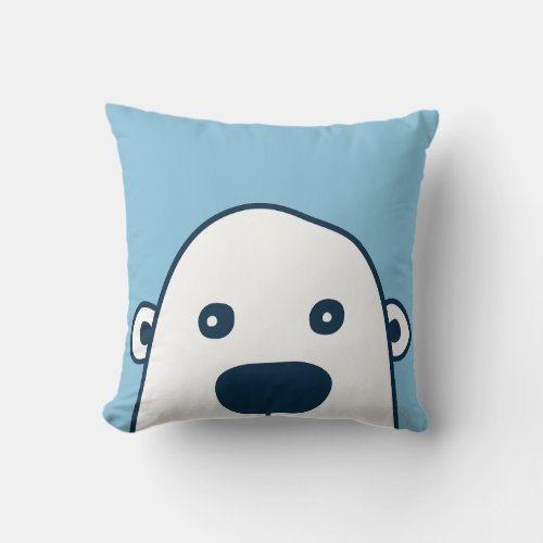 Peek_a_boo Hiding Polar Bear Throw Pillow