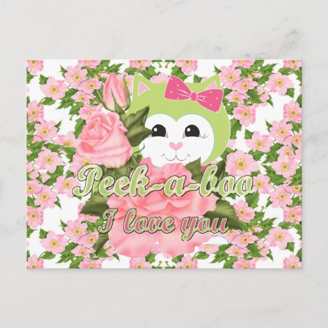 Peek-a-boo I love you Postcard (Front)