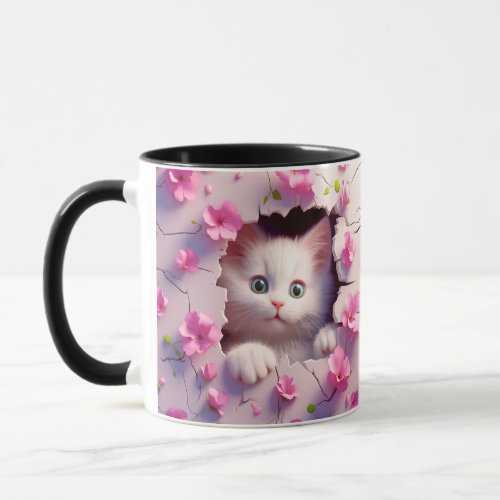 Peek_a_Boo Kitten Blossom Mug