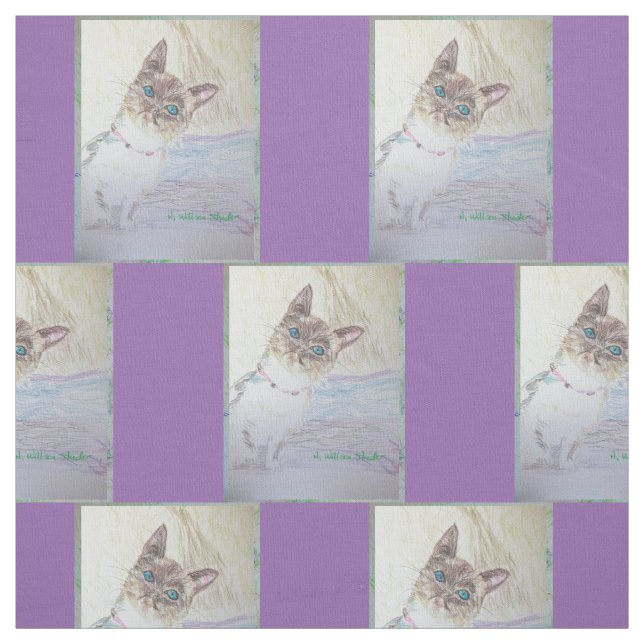 Peek-a-Boo Kitten Original Fabric (Swatch)