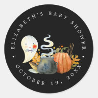 Peek-A-Boo | Little Ghost Halloween Baby Shower Classic Round Sticker