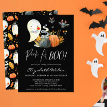 Peek-A-Boo | Little Ghost Halloween Baby Shower Invitation