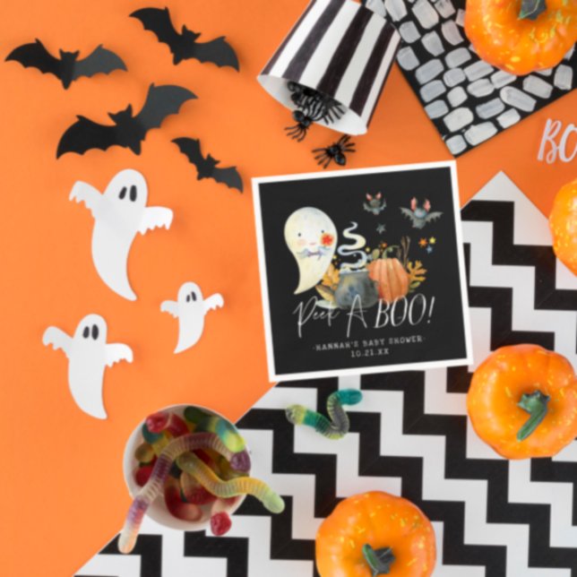 Peek-A-Boo | Little Ghost Halloween Baby Shower Napkins (Creator Uploaded)