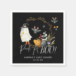 Peek-A-Boo   Little Ghost Halloween Baby Shower Napkins