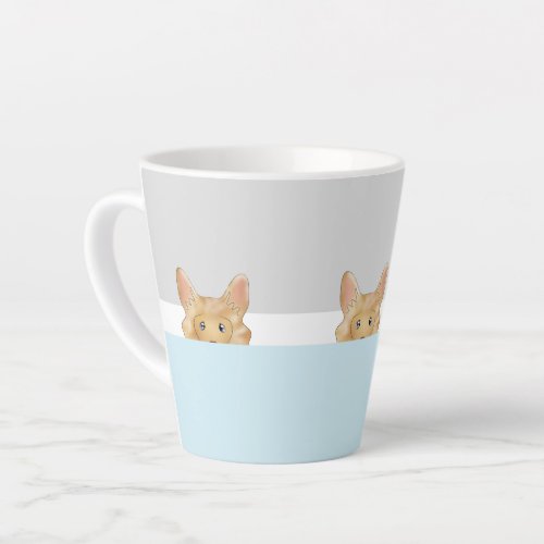 Peek a Boo Long Haired Chihuahua Dog  Latte Mug