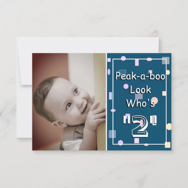 Peek a boo look who's 2 Baby Birthday |  Thank You Card (Front)