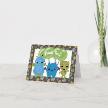 Peek A Boo Monsters Thank You Pabc Note Card by MonkeyHutDesigns at Zazzle