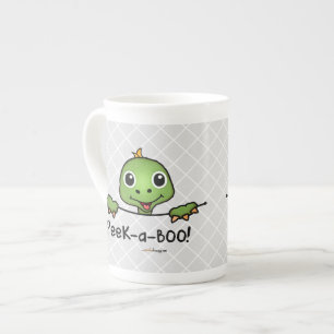 Peek-a-Boo Pets (Fun, Happy, Cute Turtle) Bone China Mug