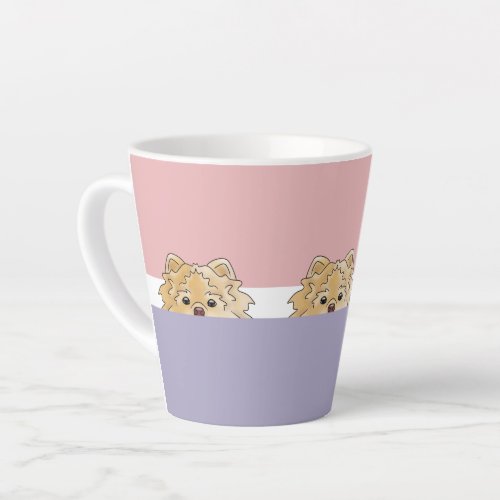 Peek a Boo Pomeranian Dog  Latte Mug