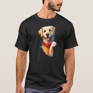 Peek-a-Boo Pup: Golden Joy/Color Splash Retriever T-Shirt