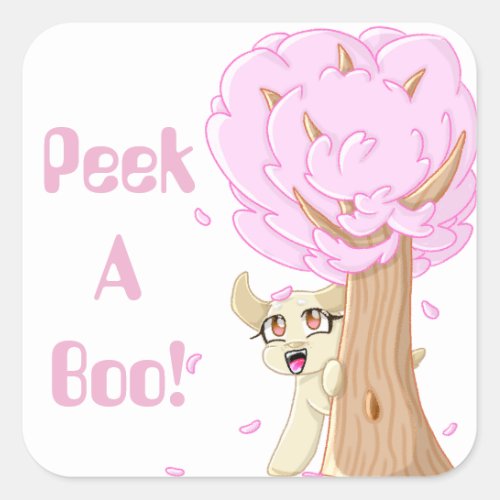 Peek_A_Boo Puppy Stickers Square Sticker