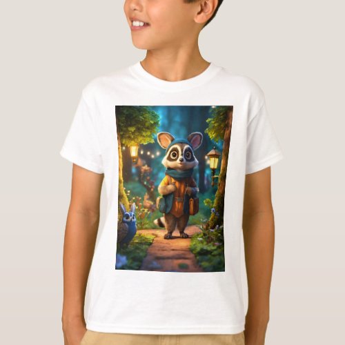 Peek_a_Boo Raccoon Adorable Forest Friend Design T_Shirt