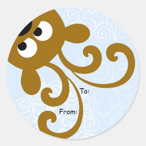 Peek a Boo Reindeer Christmas Tag To From Classic Round Sticker