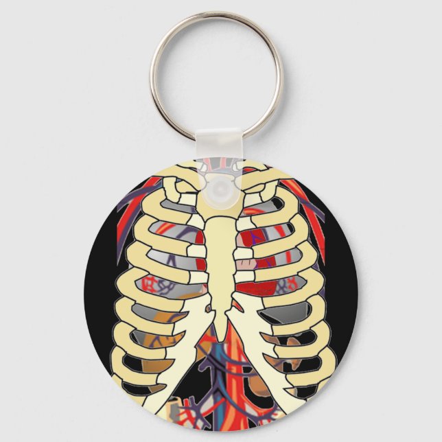 Peek a Boo Ribcage Keychain (Front)