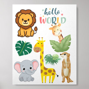 Peek-a-Boo Safari Friends Nursery Wall Art Foam Core Photo Tile