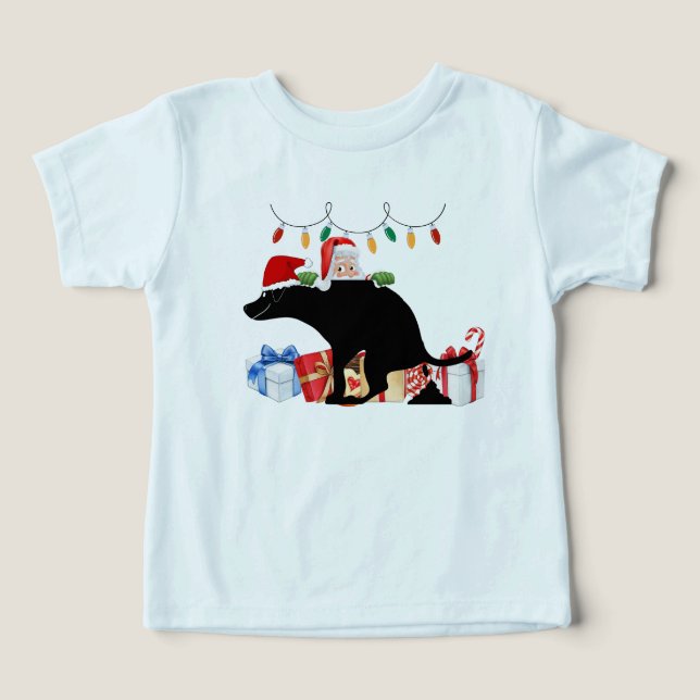 Peek-a-Boo Santa Christmas Toddler T-shirt (Design Front)