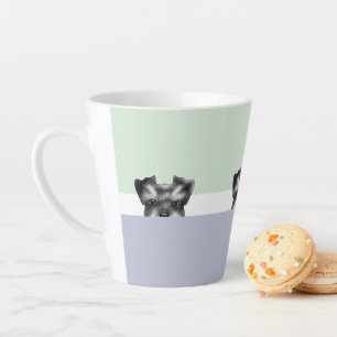 "Peek a Boo" Schnauzer Dog Latte Mug