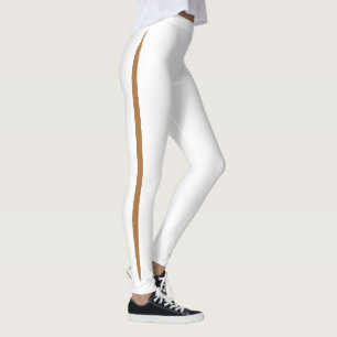 Peek-a-boo Side Stripe Coffee AA Brown Flesh Color Leggings