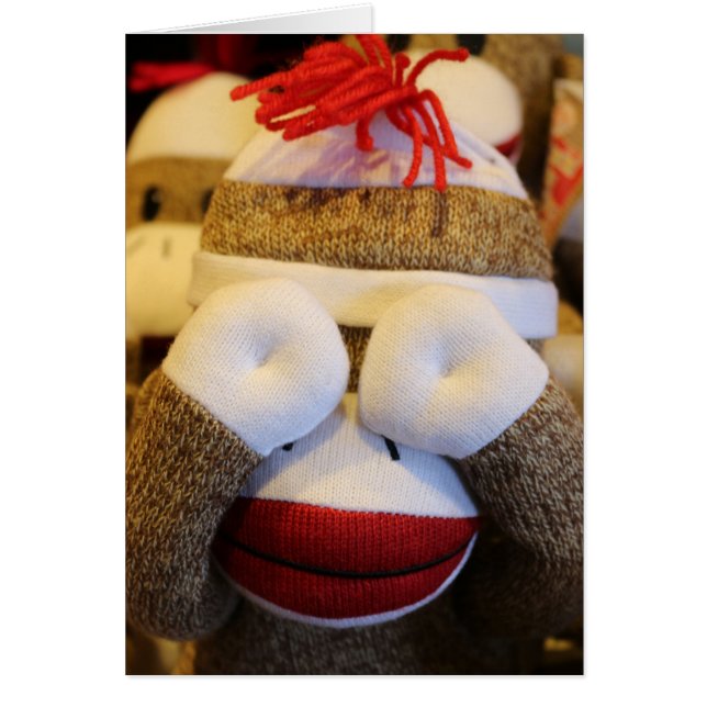 Peek-a-boo Sock Monkey Cards (Front)