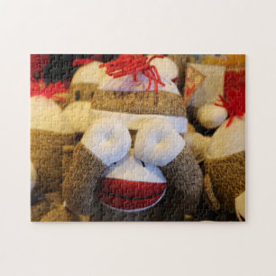 Peek-a-boo Sock Monkey Jigsaw Puzzle