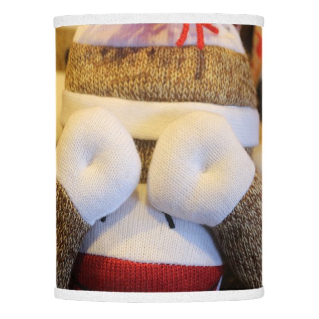 Peek-a-boo Sock Monkey Lamp Shade (Front)