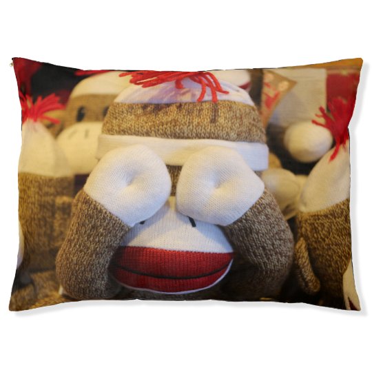 Peekaboo Sock Monkey Pet Bed