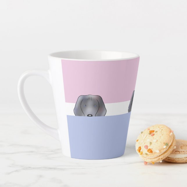"Peek a Boo" Weimaraner Dog | Latte Mug (In Situ)