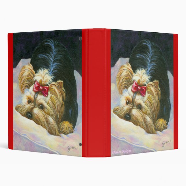 Peek a Boo Yorkie Photo Album Binder Notebook (Background)